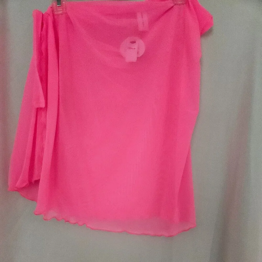 Decree Summer Daze Swim Adjustable Skirt Tie Wrap Full Coverage Electric Pink XX